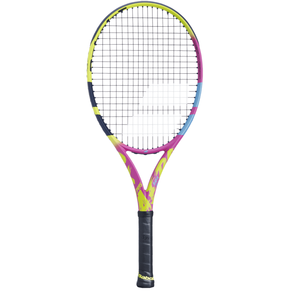 Babolat Pure Aero Rafa Junior 26 Tennis Racquet - 250 g - Yellow Pink Blue Babolat Pure Aero Rafa Junior 26 Tennis Racquet - 250 g - Yellow Pink Blue