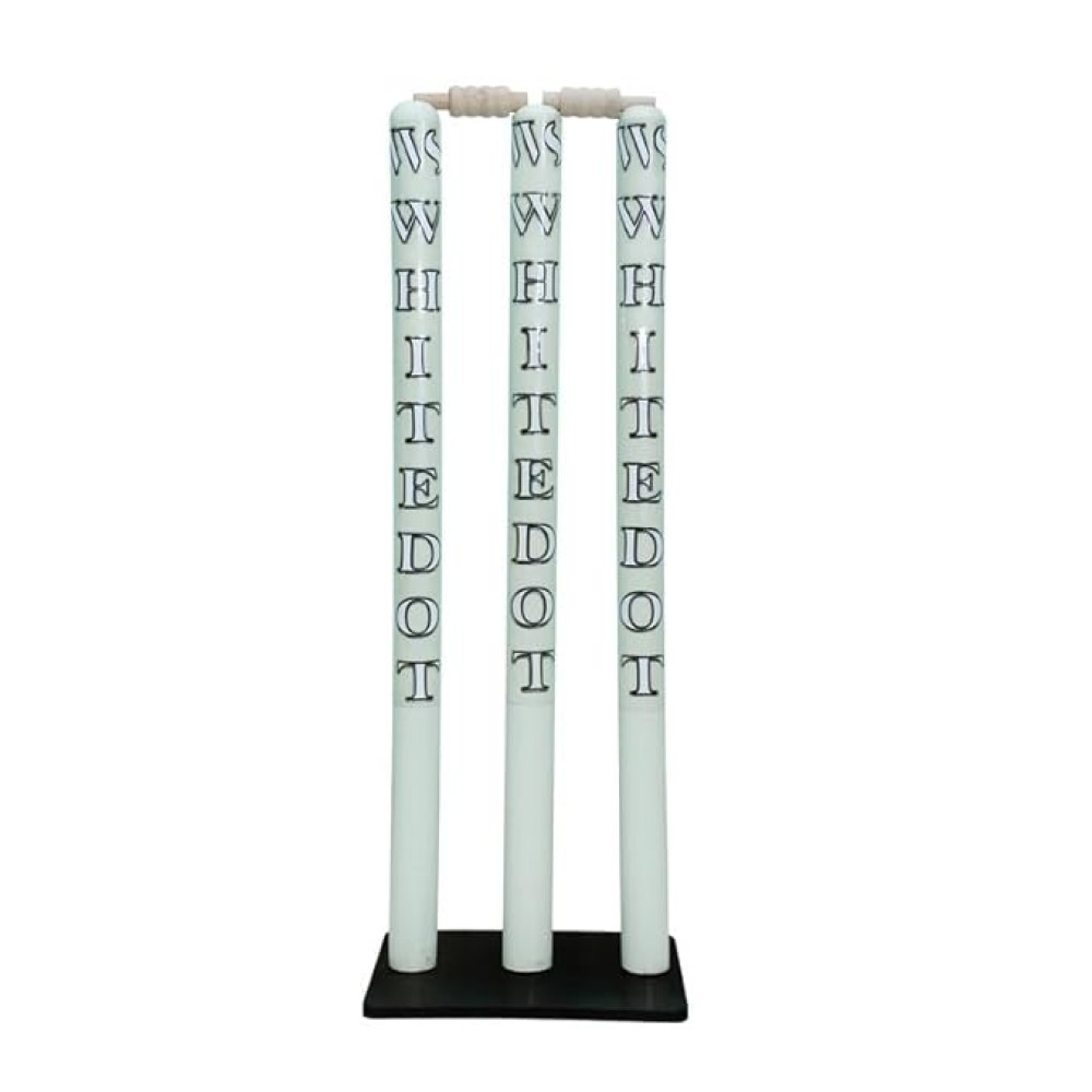 Whitedot Heavy Duty Magnetic Stump Set - 3 Stump + 2 Bails + 1 Iron Base