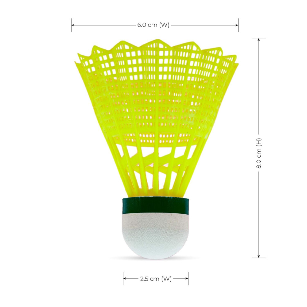 Li-Ning Bolt Gold Nylon Badminton Shuttlecock (Yellow, Slow Speed) | High Quality | Natural Cork Base Li-Ning Bolt Gold Nylon Badminton Shuttlecock (Yellow, Slow Speed) | High Quality | Natural Cork Base