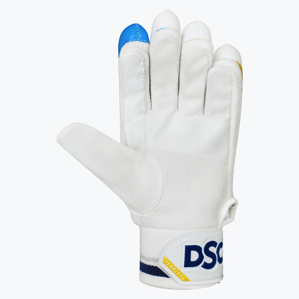 DSC Ruffle Cricket Batting Gloves (Blue/Yellow)