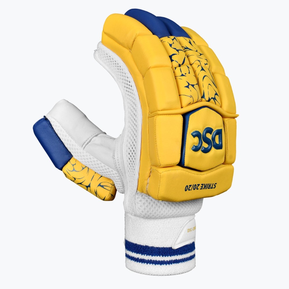 DSC Strike 20/20 Cricket Batting Gloves (Yellow)
