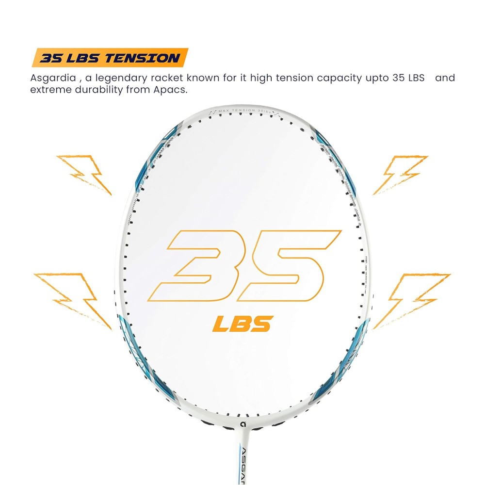 Apacs Asgardia Control Badminton Racket (White Blue)