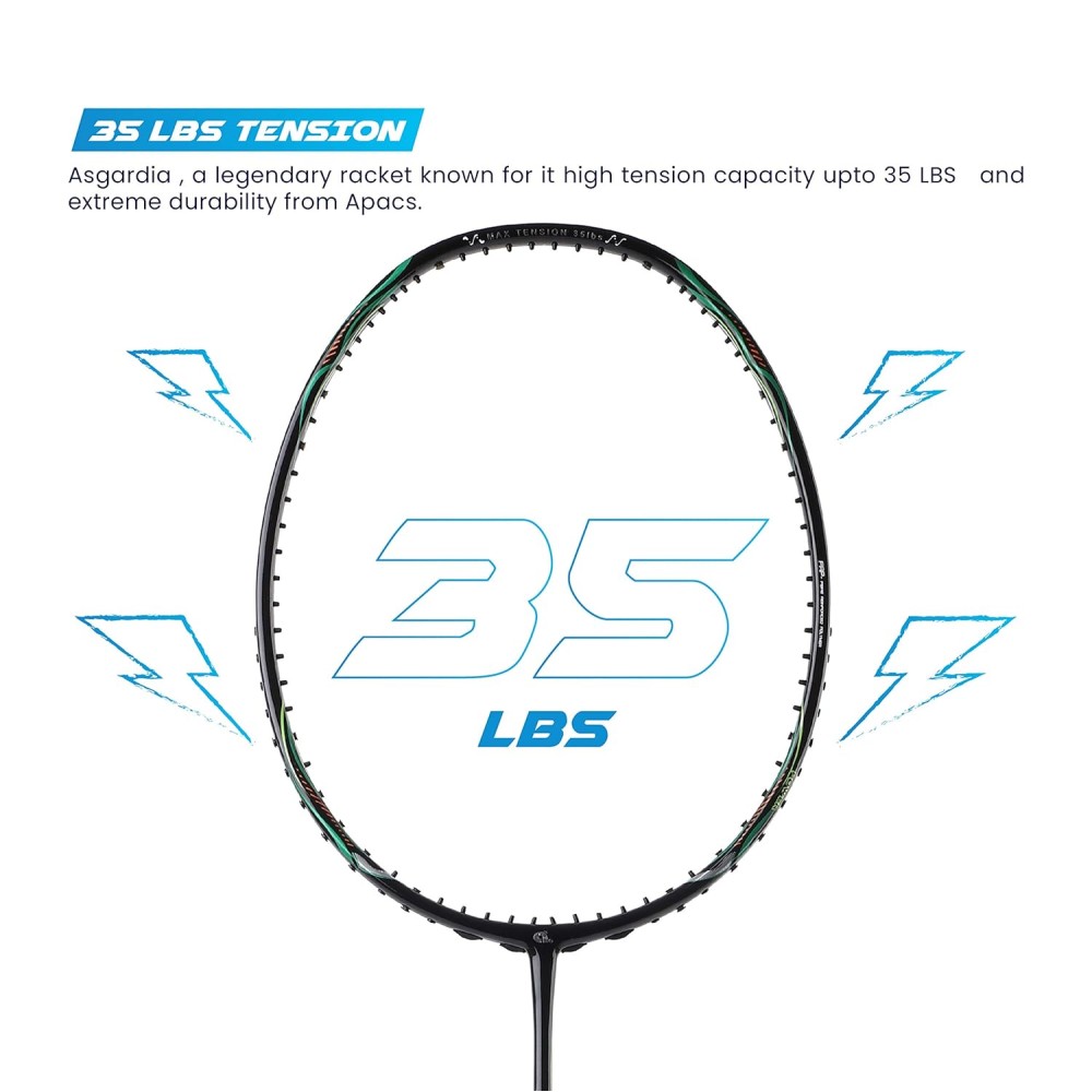 Apacs Asgardia Lite Badminton Racket (Black Green)