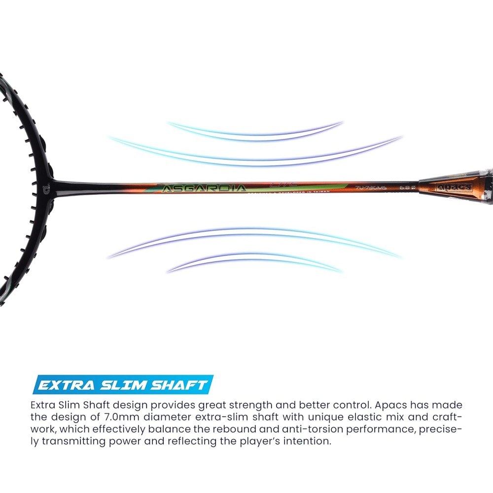 Apacs Asgardia Lite Badminton Racket (Orange Black) (Strung)