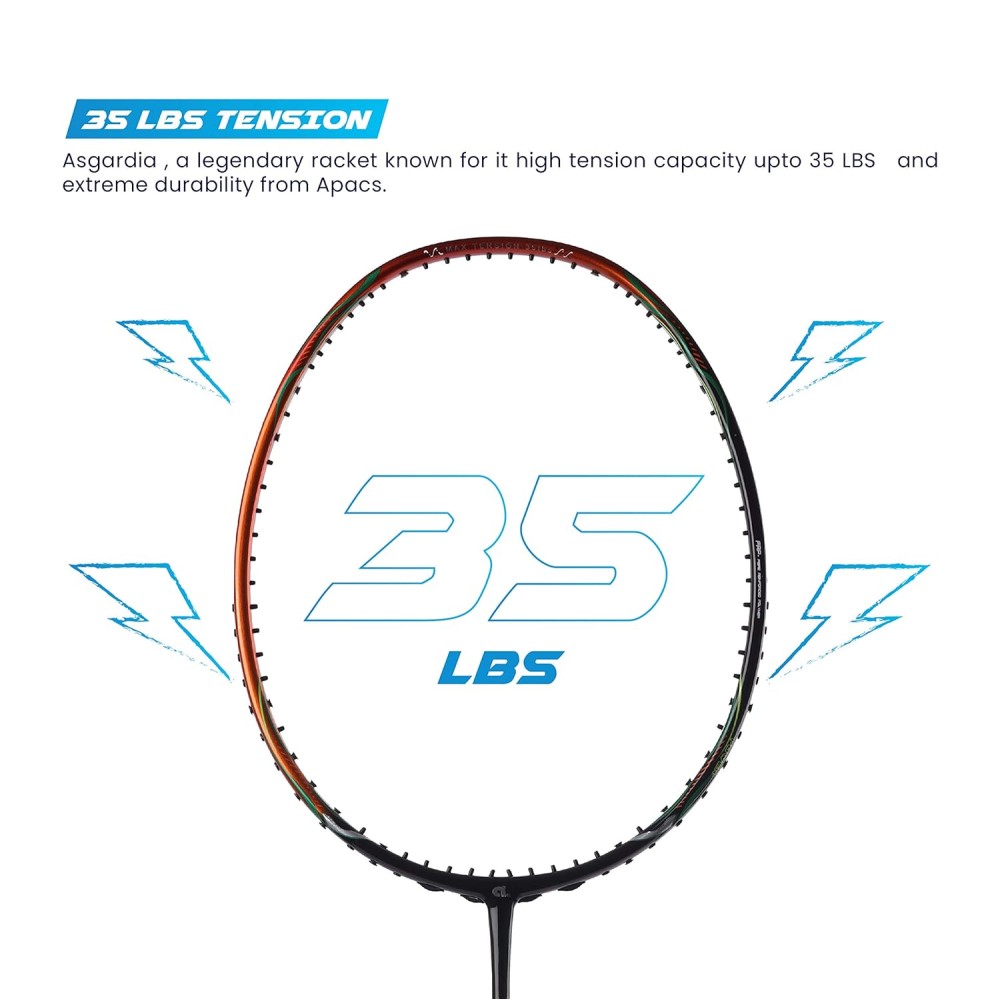 Apacs Asgardia Lite Badminton Racket (Orange Black) (Strung)
