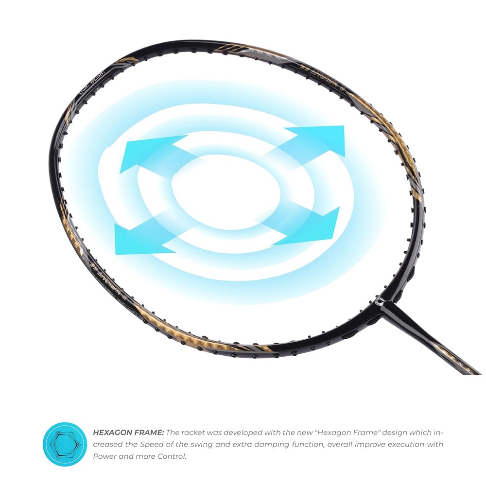 Apacs Feather Weight 55 Badminton Racket (Black/Gold)