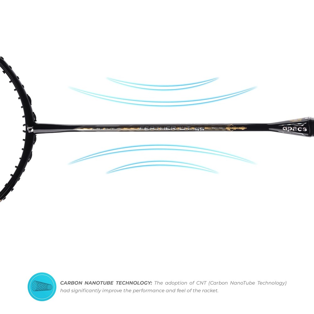 Apacs Feather Weight 55 Badminton Racket (Black/Gold)