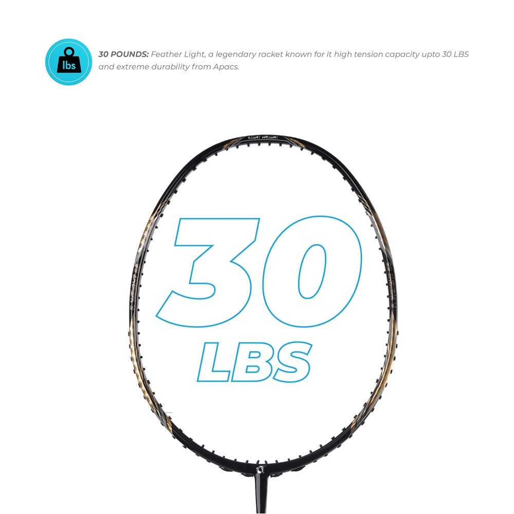Apacs Feather Weight 55 Badminton Racket (Black/Gold)