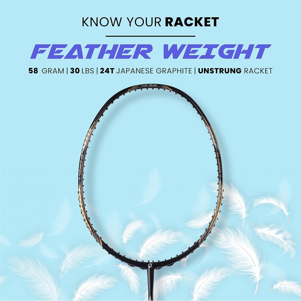Apacs Feather Weight 55 Badminton Racket (Black/Gold)
