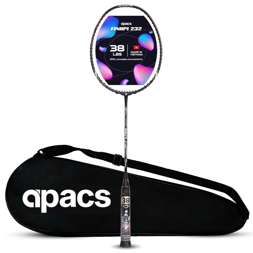 Apacs Finapi 232 Unstrung Badminton Racket (Black)