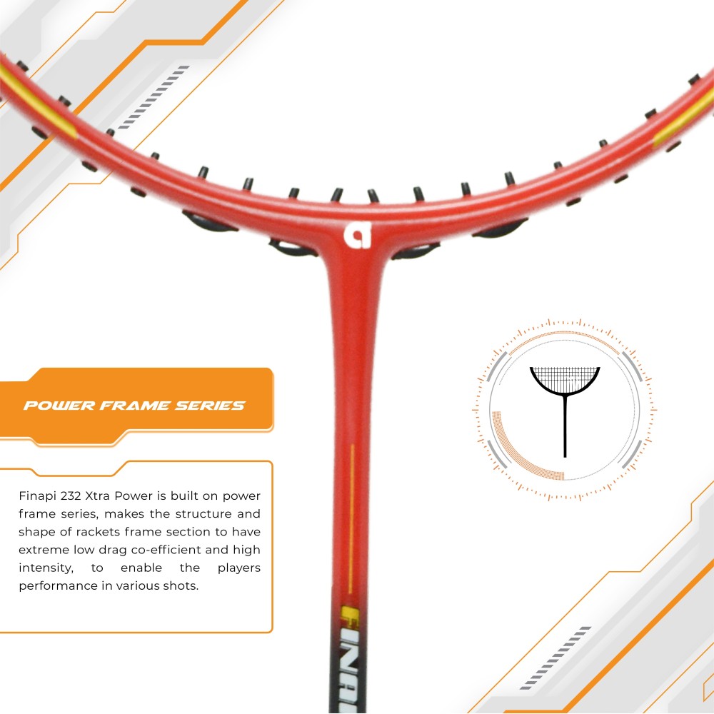 Apacs Finapi 232 XTRA Power Badminton Racket (Red Black)
