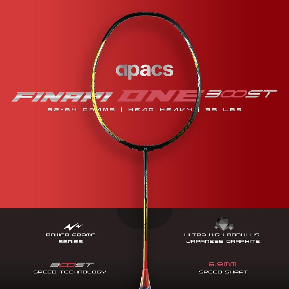 Apacs Finapi One Boost Badminton Racket (Unstrung) - Red