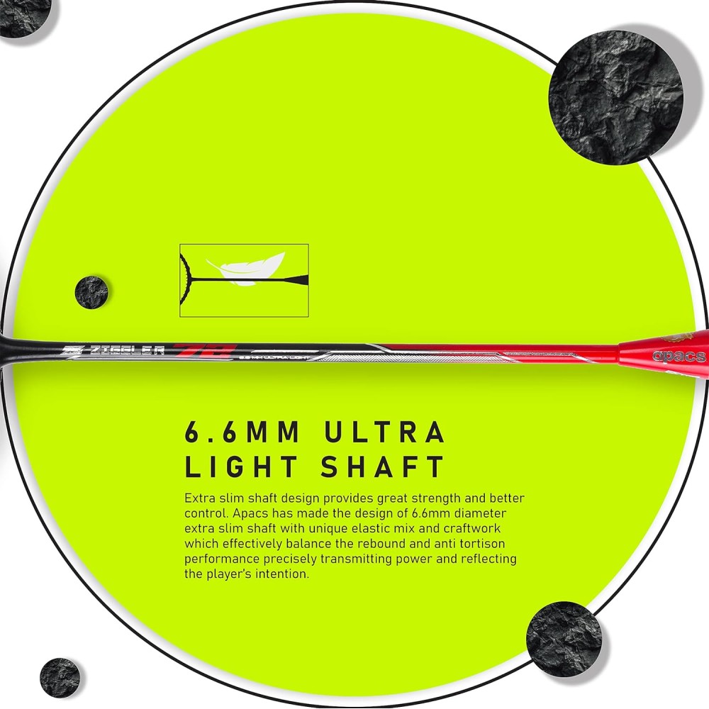 Apacs Z Ziggler 72 Badminton Racket (Red/Black)