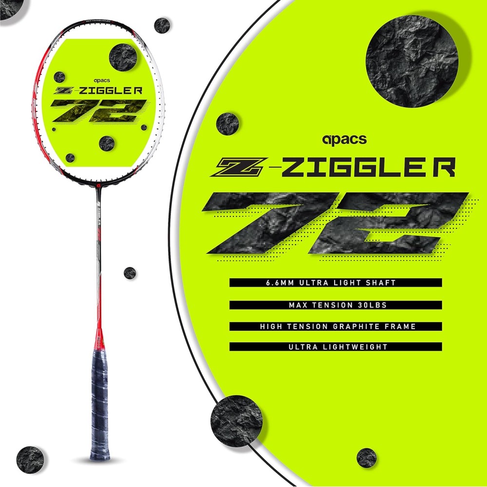 Apacs Z Ziggler 72 Badminton Racket (Red/Black)