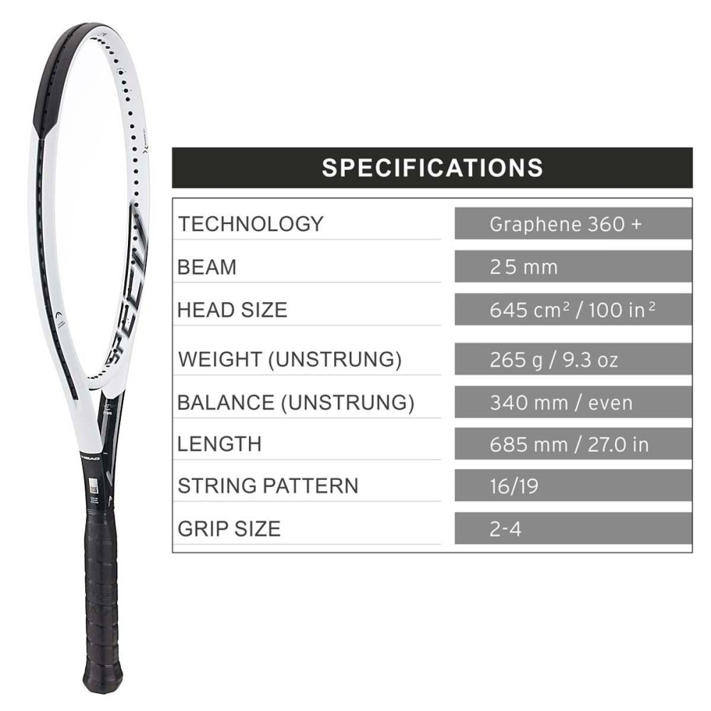 Head Graphene 360+ Speed Lite 265 Gram Tennis Racket