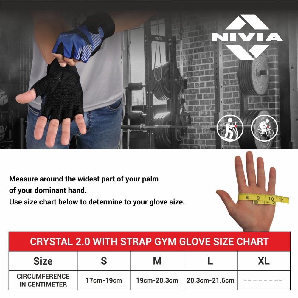 Nivia Crystal 2.0 With Strap Gym Gloves