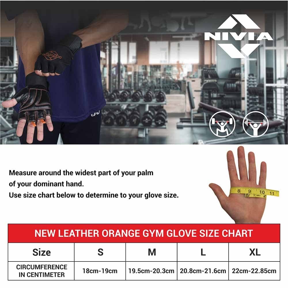 Nivia Leather Gym Weight Lifting Gloves