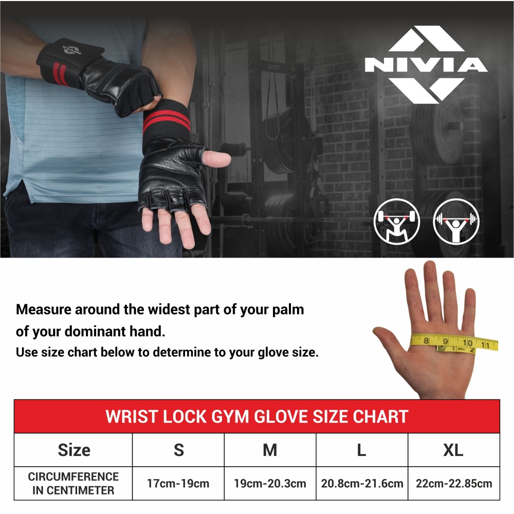 Nivia Wrist Lock Weightliftng Gloves