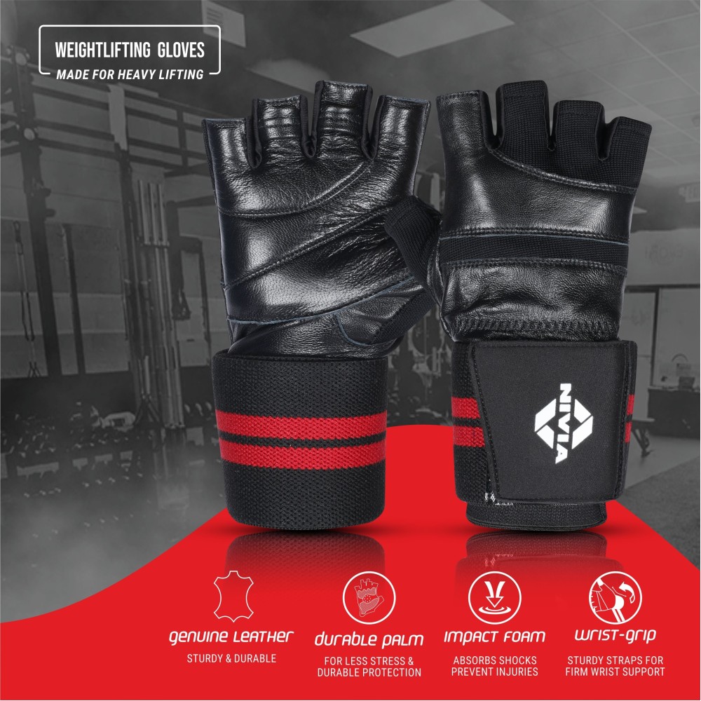 Nivia Wrist Lock Weightliftng Gloves