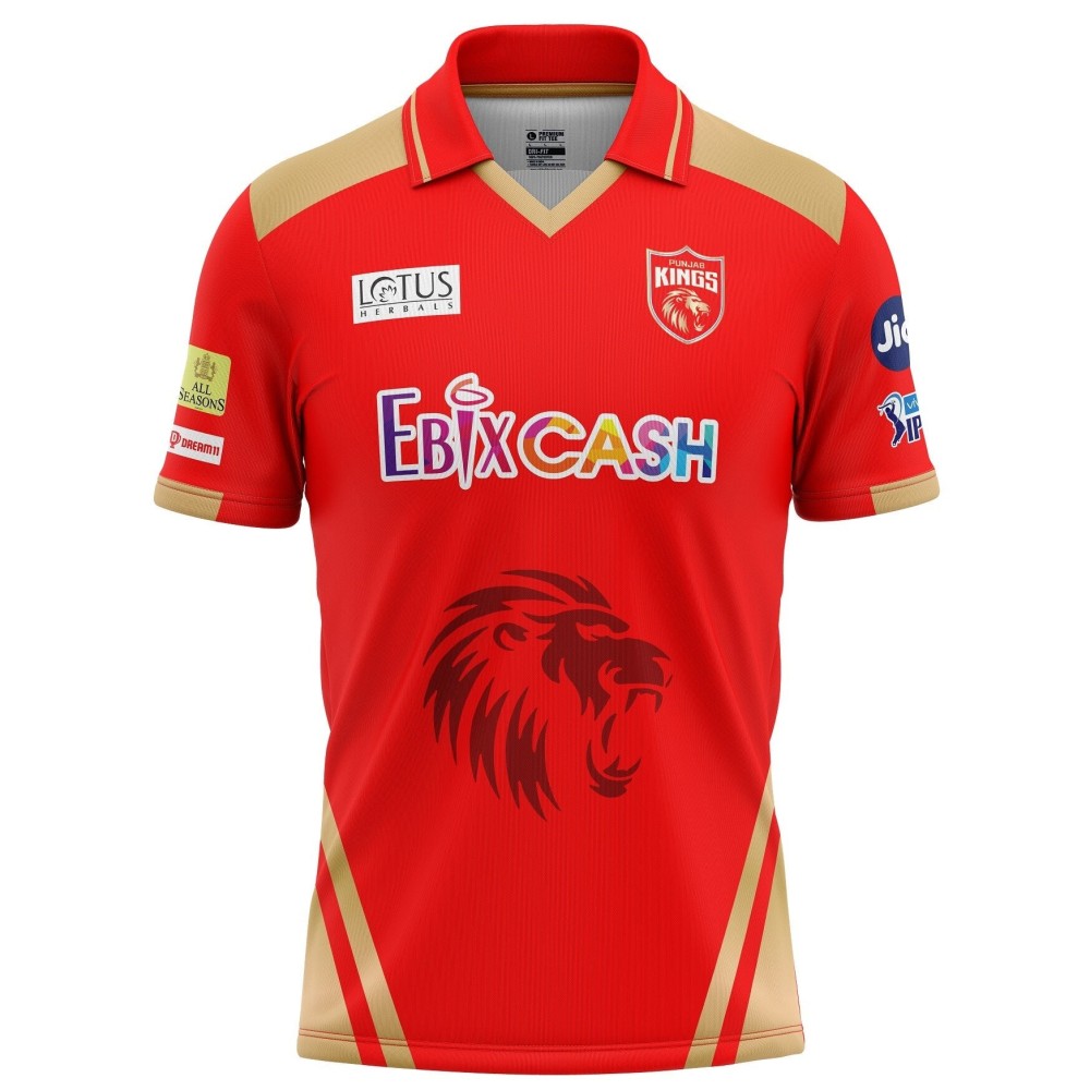Punjab Kings IPL Replica Jersey 2022 (PK 2022 With Name Personalization)