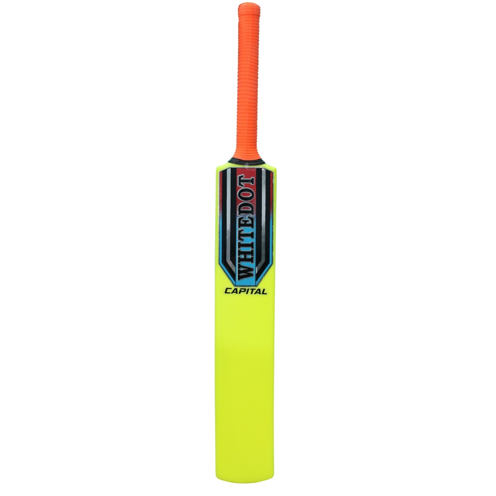 Whitedot Capital Neon Heavy Duty Plastic Cricket Bat for Heavy and Light Tennis Ball
