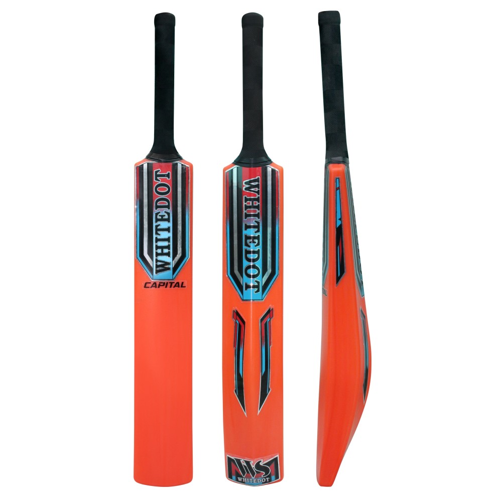 Whitedot Capital Orange Heavy Duty Plastic Cricket Bat for Heavy and Light Tennis Ball