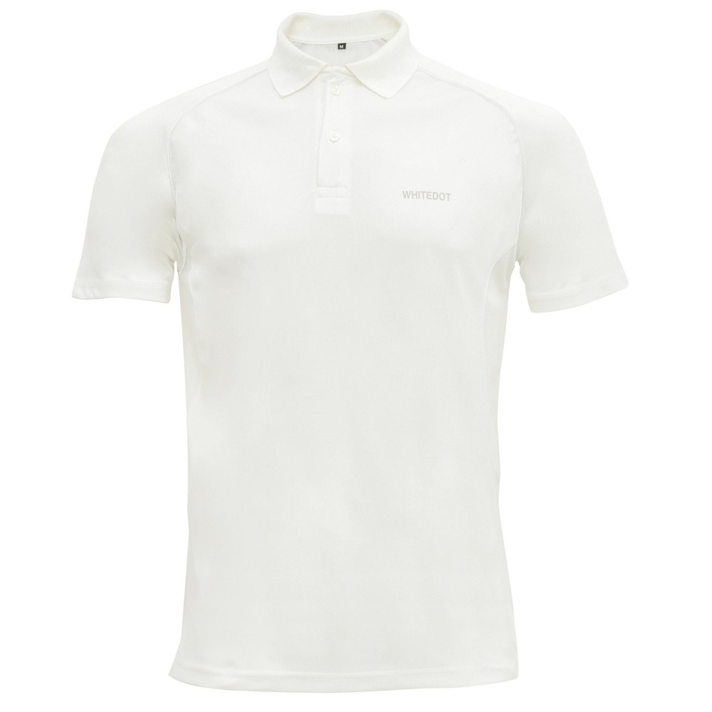Whitedot Omega Dri-FIT Cricket White Polo T-Shirt