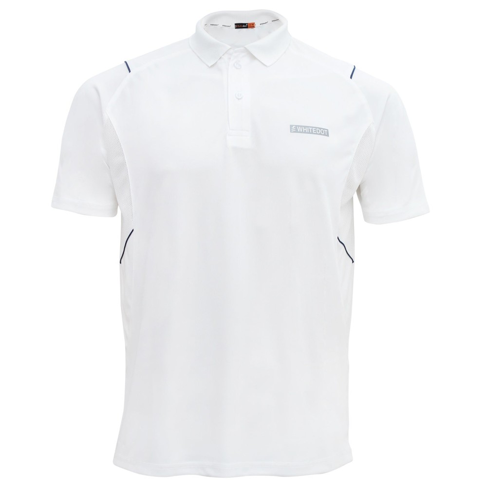 Whitedot Omega Dri-FIT Cricket White Polo T-Shirt