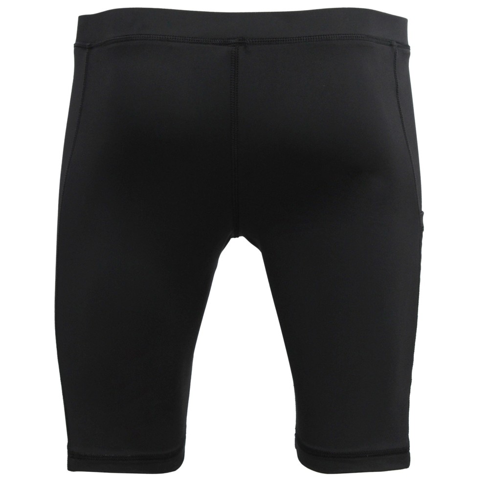 Whitedot Sigma Black Quick Dry Compression Shorts with Mobile Pocket