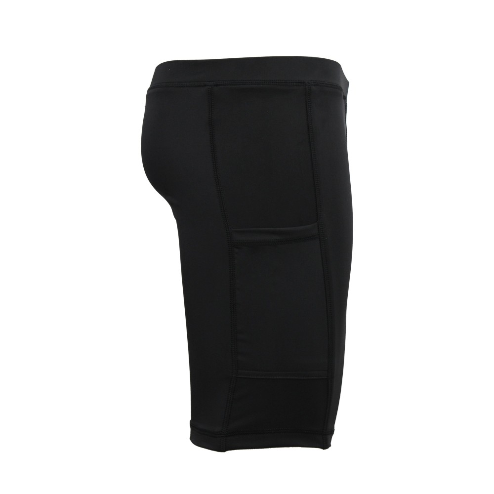 Whitedot Sigma Black Quick Dry Compression Shorts with Mobile Pocket