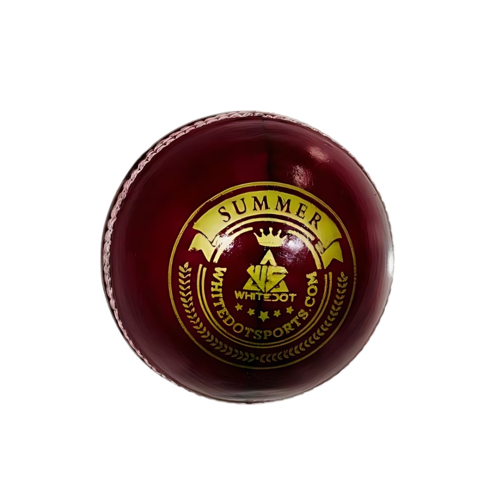 Whitedot Summer Red Cricket Leather Ball - 50 Over - Pack of 2