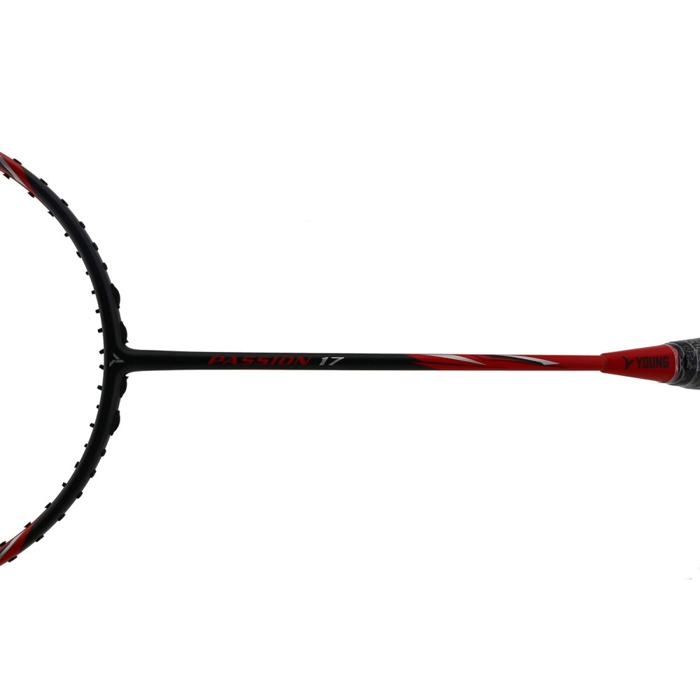 YOUNG (Malaysia) Passion 17 Graphite Lightweight 75g Professional Badminton Racket, (Black/Red) High Modulus 24-Ton Graphite, Unstrung with Full Cover