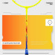 Young Trigger 551 (Power Head, High Durable) Set of 2 Strung Badminton Racket with 2 Free Full Cover (Green Blue)