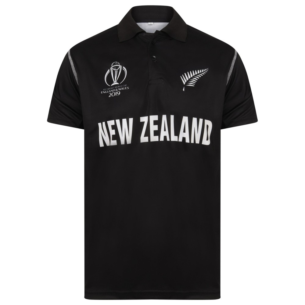 New Zealand ODI World Cup 2019 Half Sleeves Cricket Fan Jersey - 100% Dryfit Polyester - With Name Personalisation